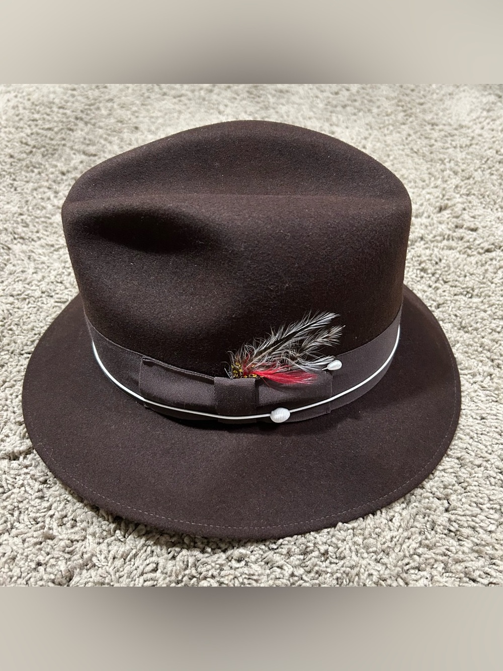 Capas Design Fedora Mens XL Dark Brown 100% Wool "Untouchable" Godfather Hat USA